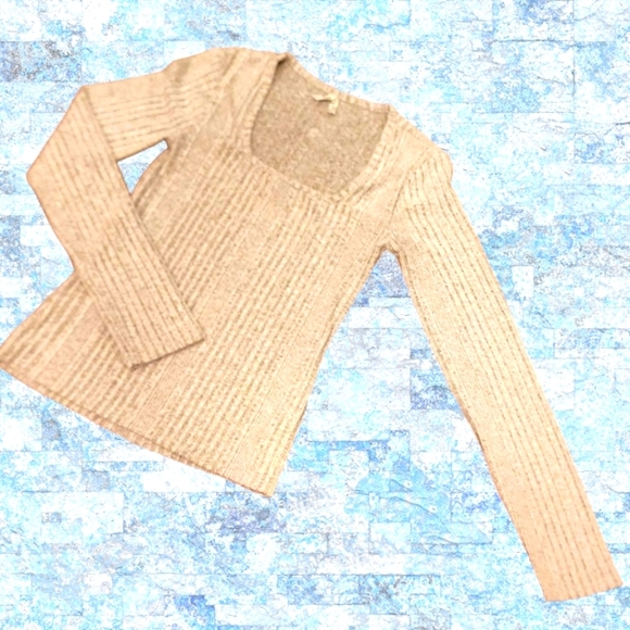 🎁MUDD Square Neck Gray Knit Long Sleeve Sweater-Size S - Picture 5 of 13